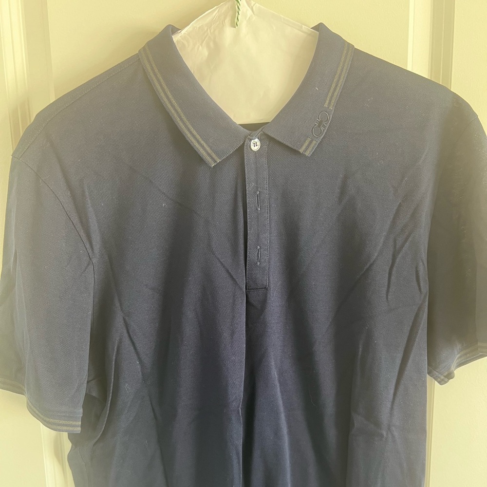 Navy Ferragamo Polo. Mens L